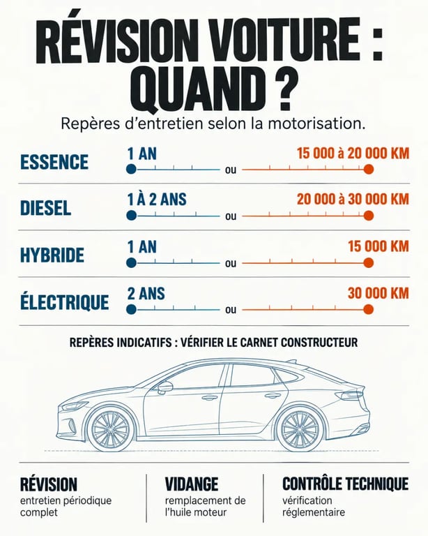 Révision voiture quand : échéances d’entretien selon la motorisation