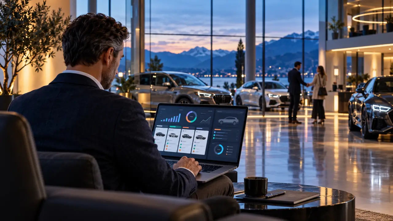 Équipe commerciale pilotant les ventes d'une concession automobile avec un CRM auto