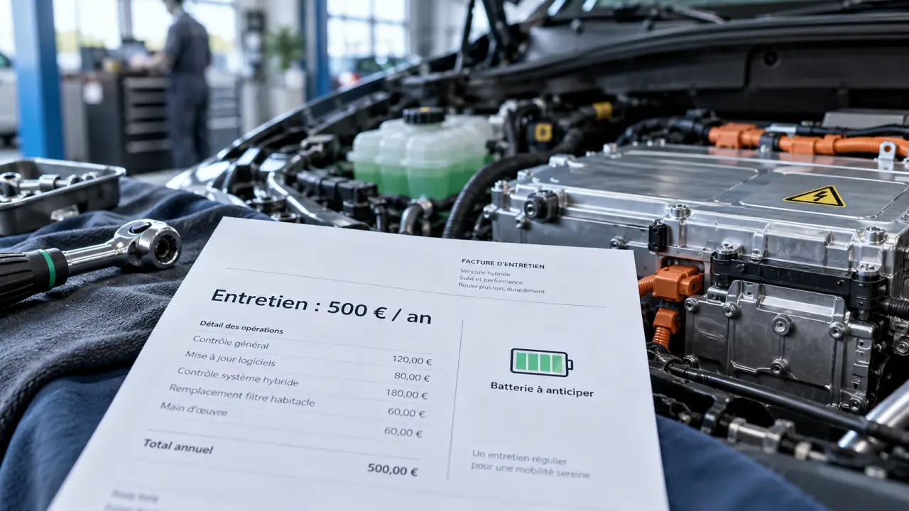 Coût d’entretien d’une voiture hybride : 500 € par an, avec une batterie à anticiper