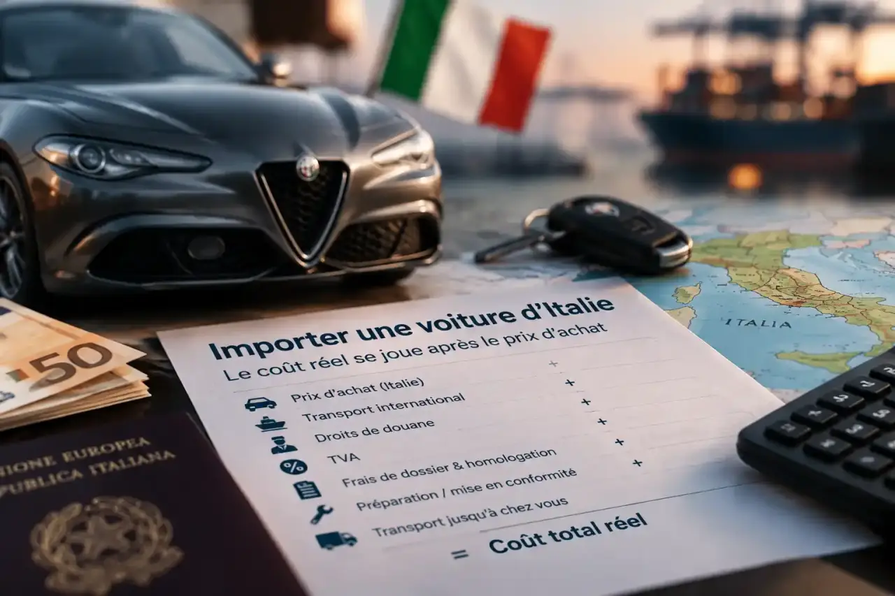 Importer une voiture d’Italie : le coût réel se joue après le prix d’achat