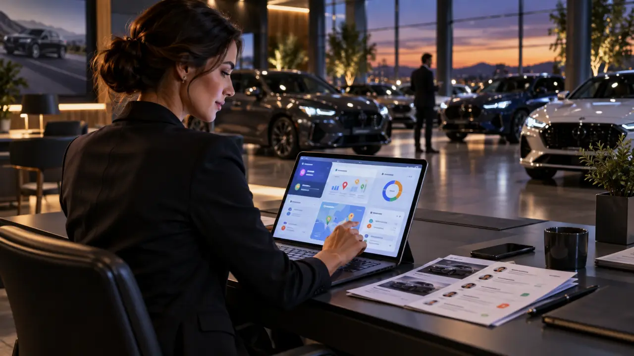 Équipe commerciale d'une concession automobile pilotant ses leads depuis un CRM