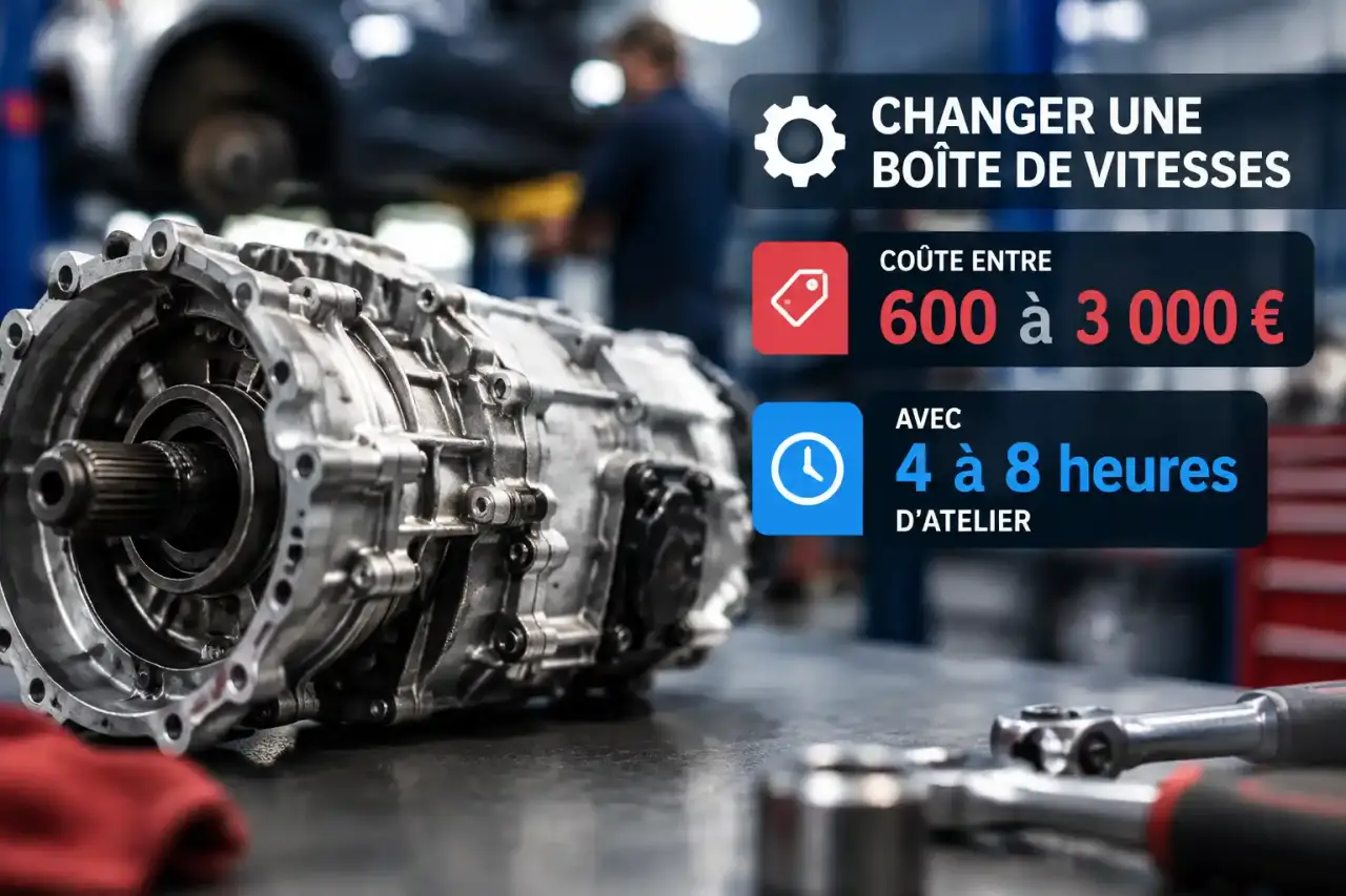 Changer une boîte de vitesses coûte 600 à 3 000 €, avec 4 à 8 heures d’atelier