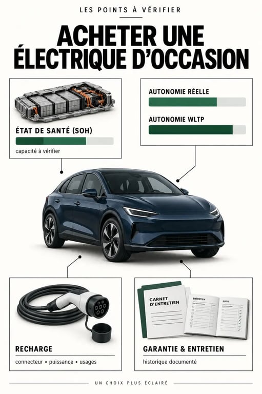 Achat voiture électrique occasion : batterie, autonomie, recharge et garantie à vérifier